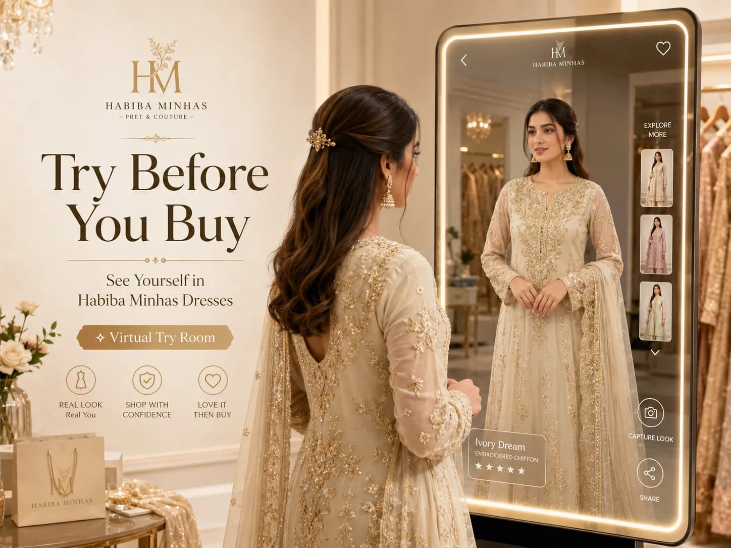Try Before You Buy — See Yourself in Habiba Minhas Dresses with Virtual Try Room