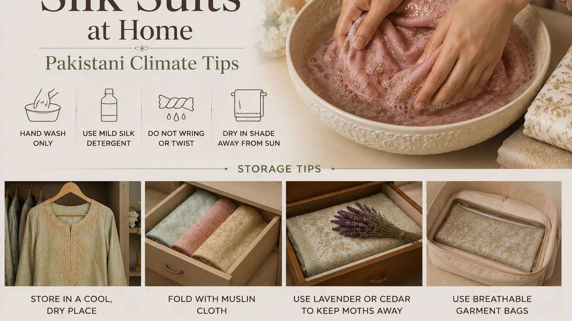 How to Care for Silk Suits at Home — Pakistani Climate Tips
