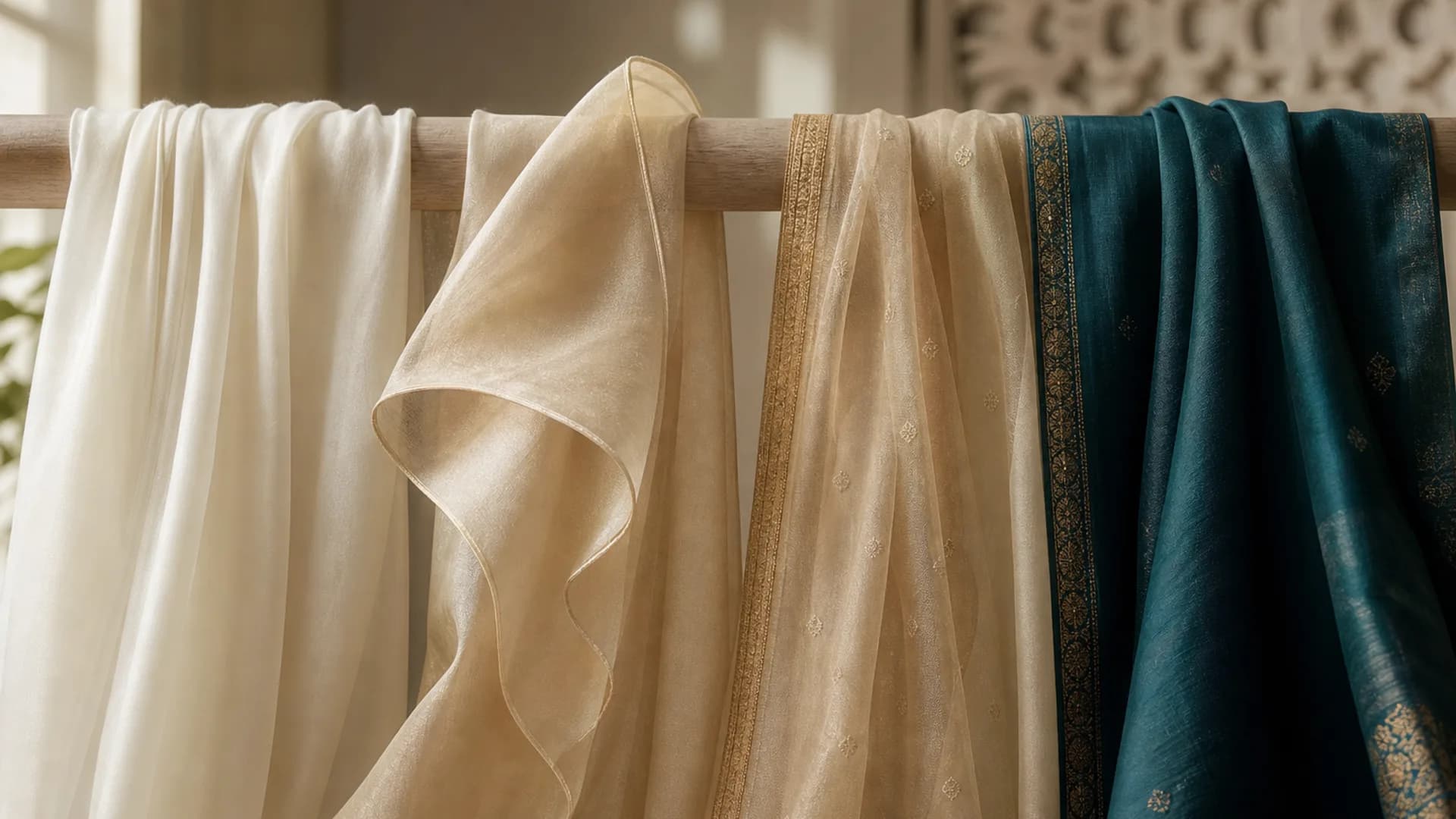 Dupatta Fabrics: Chiffon, Organza, Net or Silk